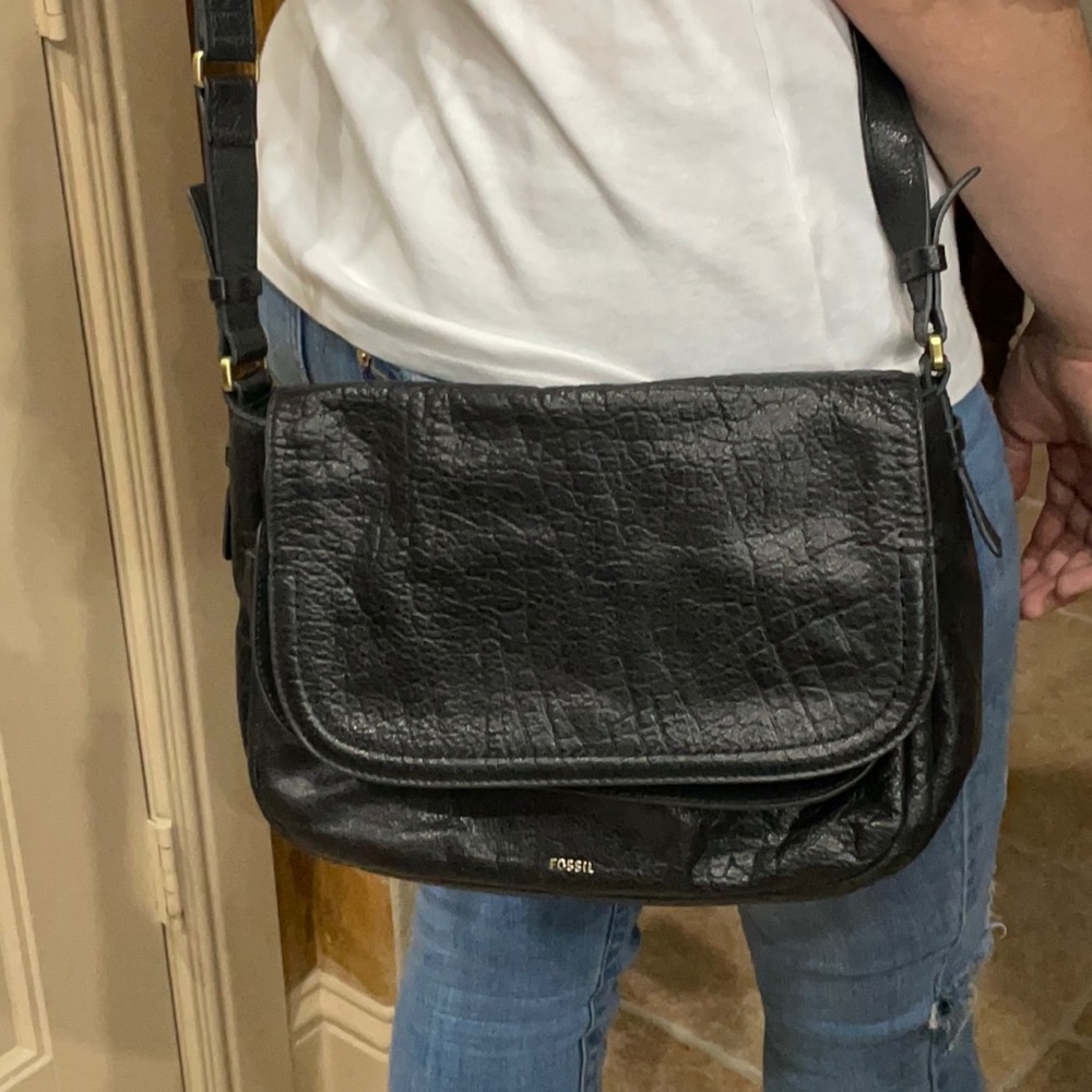 Fossil CrossBody Bag Black Leather